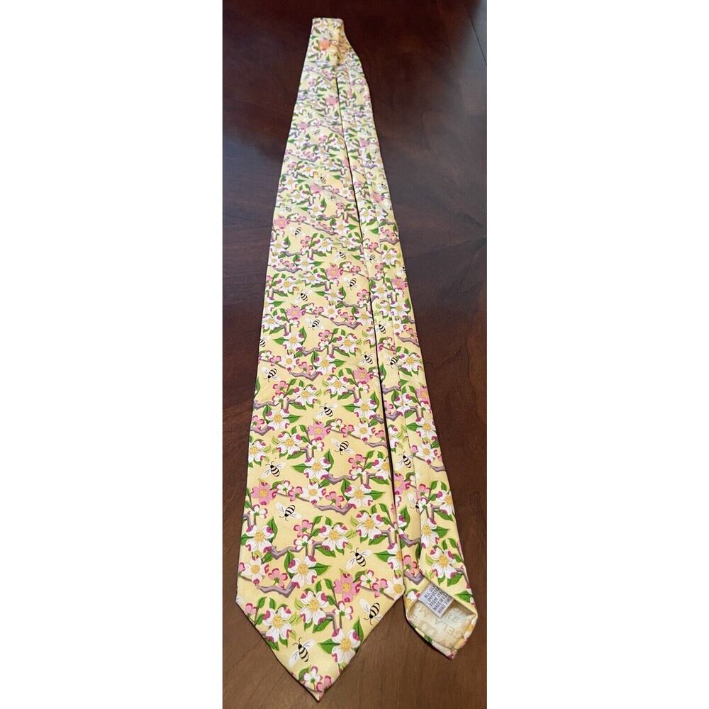 Angela Moore Hand Made Gold Pink 100% Imported Silk From Italy Made In Usa - Picture 3 of 9